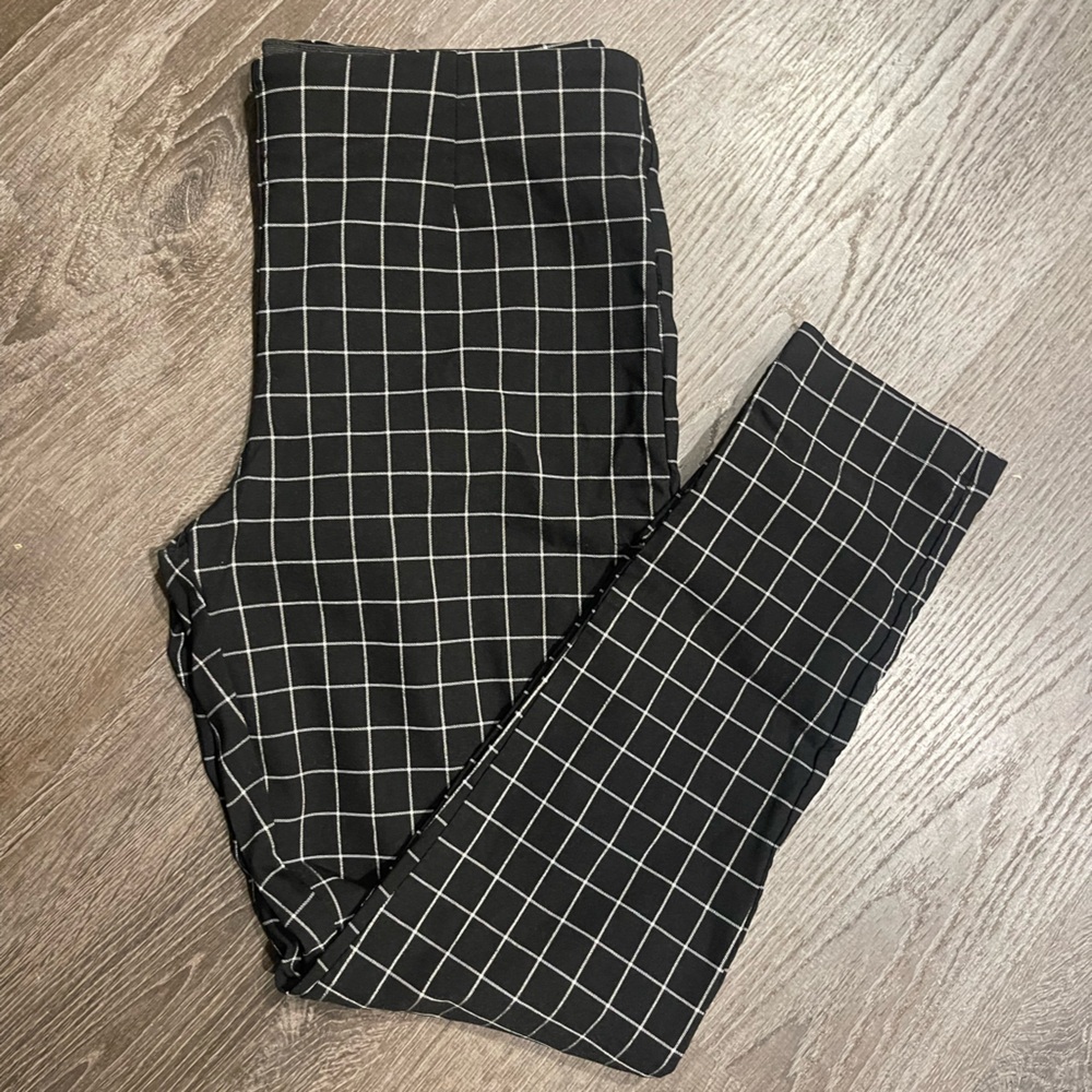 Calvin Klein Black Grid Pattern Dress Pants (10)